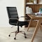 Flash Furniture Black Leather Rose Gold Frame Mid-Back Chair GO-2286M-BK-RSGLD-GG - alternate 2